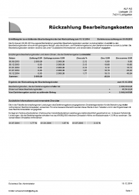 Beispiel Rückzahlung von Bearbeitungskosten