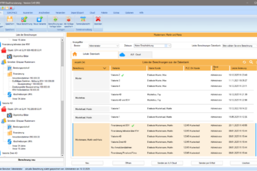 Berechnungsliste mit Ihren Berechnungen und Varianten