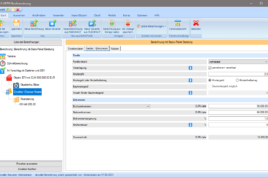 Erfassung Brutto- oder zu versteuerndes Einkommen, Steuerschuld wird ermittelt